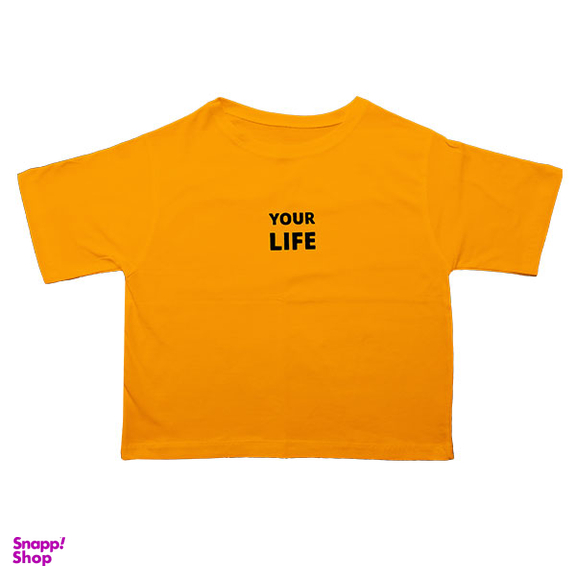 کراپ تیشرت زنانه Your Life مدل TYORNR رنگ نارنجی