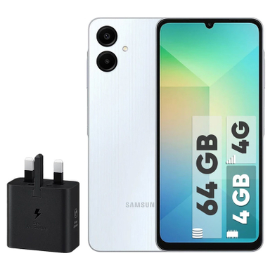 گوشی موبایل سامسونگ مدل Galaxy A06 دو سیم کارت ظرفیت 64 گیگابایت و رم 4 گیگابایت به همراه شارژر 25 وات سامسونگ