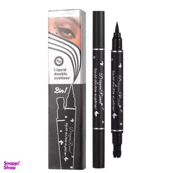 خط چشم ماژیکی دراگون رانی مدل دوطرفه استامپی طرح قلب رنگ مشکی