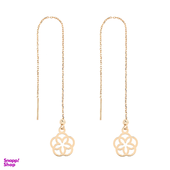 گوشواره طلا 18 عیار زنانه میلی گالری مدل بخیه ای طرح گل کد MT1380