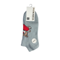 جوراب زنانه مچی پشمی طرح خرس کد 24241