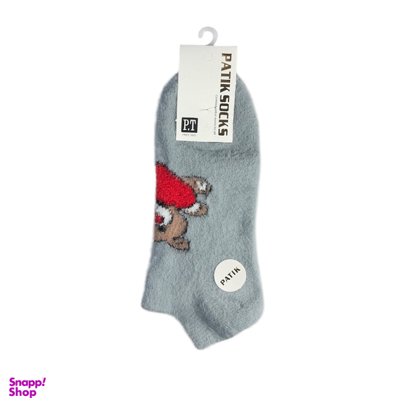 جوراب زنانه مچی پشمی طرح خرس کد 24241