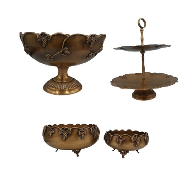 ظروف پذیرایی برنجی مدل Grape مجموعه 4 عددی