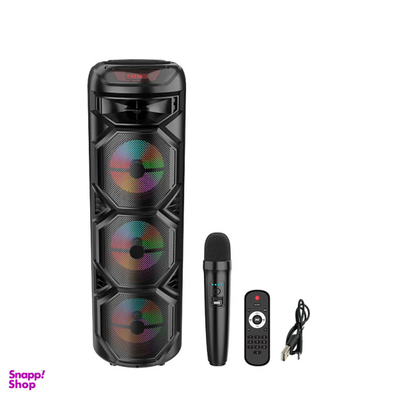 اسپیکر بلوتوثی قابل حمل مدل PartyBox ZQS 8301 به همراه میکروفون و ریموت کنترل