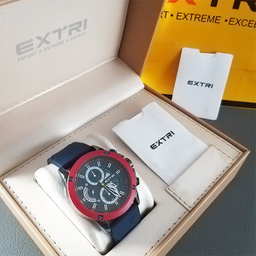 ساعت عقربه ای مردانه اکستری کد X6065-D رنگ قرمز سرمه ای
