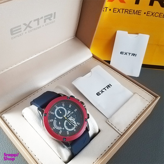 ساعت عقربه ای مردانه اکستری کد X6065-D رنگ قرمز سرمه ای