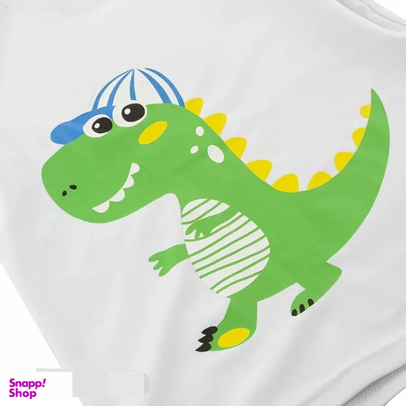 مایو شنا دو تکه پسرانه طرح Dino مدل HMK YY232 به همراه کلاه شنا