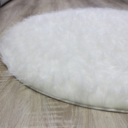 فرش ماشینی شاران هوم طرح خز پرز بلند مدل اسفنج دار زمینه سفید