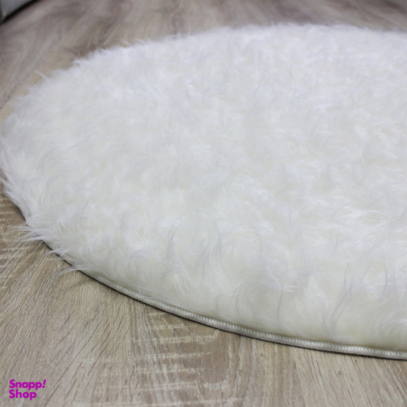 فرش ماشینی شاران هوم طرح خز پرز بلند مدل اسفنج دار زمینه سفید