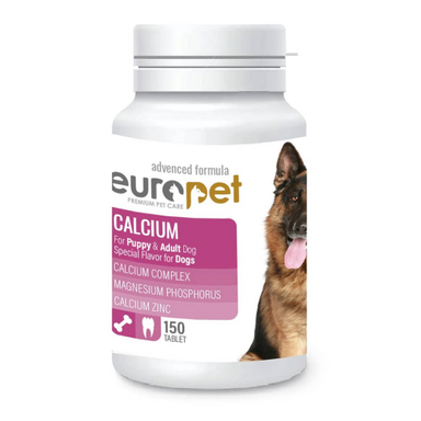 قرص تقویت استخوان سگ و توله سگ یوروپت مدل Calcium وزن 127 گرم