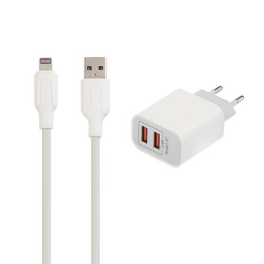 شارژر دیواری هیسکا مدل H-107 به همراه کابل تبدیل Lightning