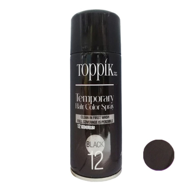 اسپری رنگ مو تاپیک هیر فیلر مدل Temporary حجم 150 میلی لیتر رنگ مشکی