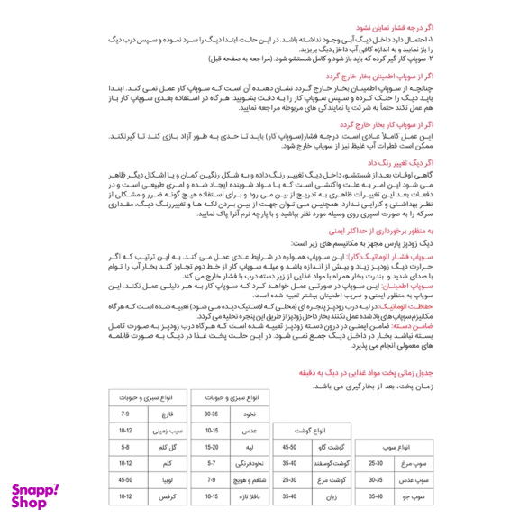 زودپز پارس استیل مدل کفه سه لایه کد 0101/0213 گنجایش 6 ليتر