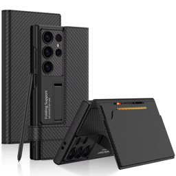 کیف چرم گوشی موبایل جی کی کی مدل Folding Support مناسب سامسونگ Galaxy S24 Ultra