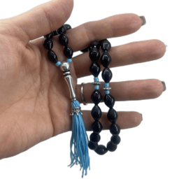 تسبیح نقره گالری ظهیرالدینی مدل مقصود قرمز قندهاری کد ROS-85