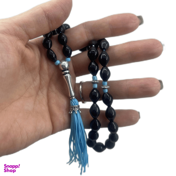 تسبیح نقره گالری ظهیرالدینی مدل مقصود قرمز قندهاری کد ROS-85