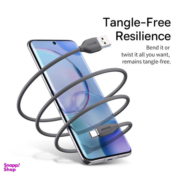 کابل تبدیل USB به USB-C باسئوس مدل JELLY LIQUID SILICA GEL 100W طول 2 متر