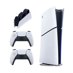 کنسول بازی سونی مدل PlayStation 5 Slim Digital Edition ظرفیت 1 ترابایت ریجن 2016B اروپا به همراه دسته اضافی و پایه شارژر