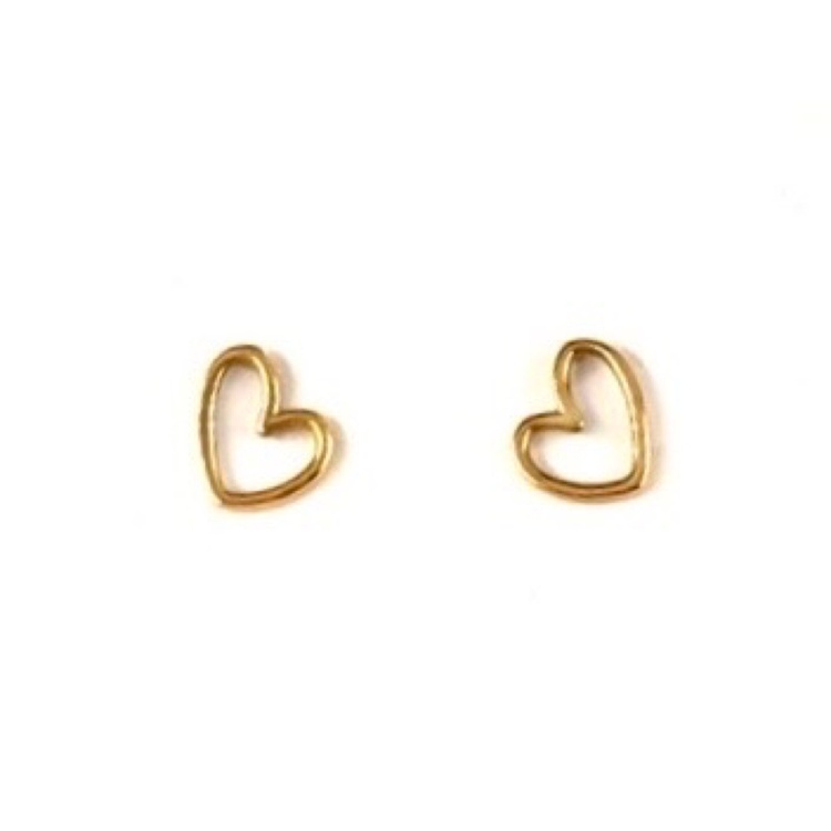 گوشواره طلا 18 عیار زنانه گالری یگانه طرح قلب تو خالی