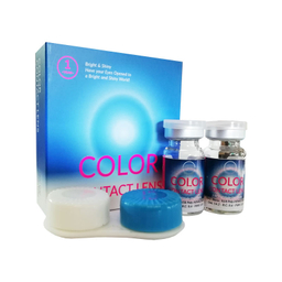 لنز رنگی چشم لئا کد 24 رنگ آبی روشن به همراه نگهدارنده لنز