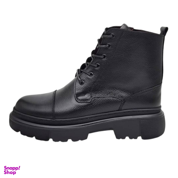 نیم بوت طبی مردانه چرم ریباری مدل Z27 رنگ مشکی