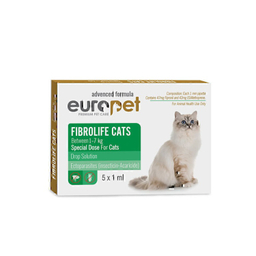 قطره ضد کک و کنه گربه یوروپت مدل Fibrolife Cats بسته 5 عددی