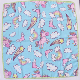 دستمال سر و گردن دخترانه مدل نخ پنبه طرح یونیکورن کد 1045