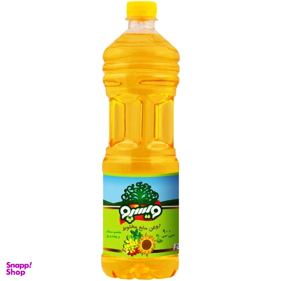 روغن مایع مخلوط آفتابگردان ویسپو حجم 900 سی سی بسته 12 عددی