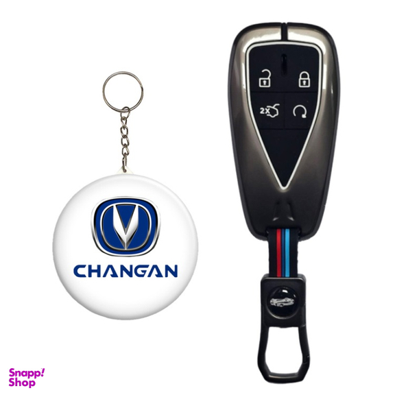 کاور سوئیچ خودرو کالانیکس مدل COV-CS35-10639 طرح فلزی به همراه جاسوئیچی مناسب چانگان CS35