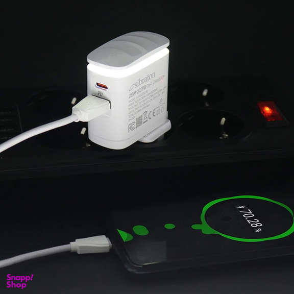 شارژر دیواری 25 وات سیبراتون مدل SW2225C PD به همراه کابل USB-C