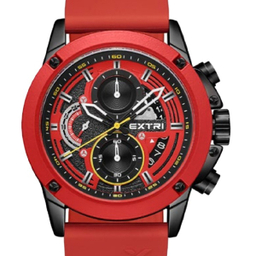 ساعت عقربه ای مردانه اکستری کد X6065-E رنگ قرمز مشکی