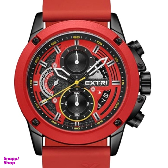 ساعت عقربه ای مردانه اکستری کد X6065-E رنگ قرمز مشکی