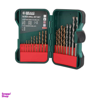 مته ترکیبی 5 درصد کبالت و الماسه براوو کد BT-5718 مجموعه 14 عددی