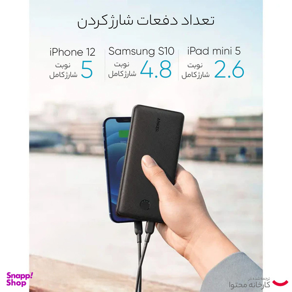 پاوربانک انکر مدل A1287 ظرفیت 20000 میلی آمپر ساعت