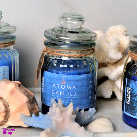 شمع معطر آروما کندل رایحه ادکلن Aqva وزن 400 گرم