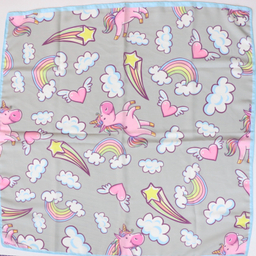 دستمال سر و گردن دخترانه مدل نخ پنبه طرح یونیکورن کد 1045