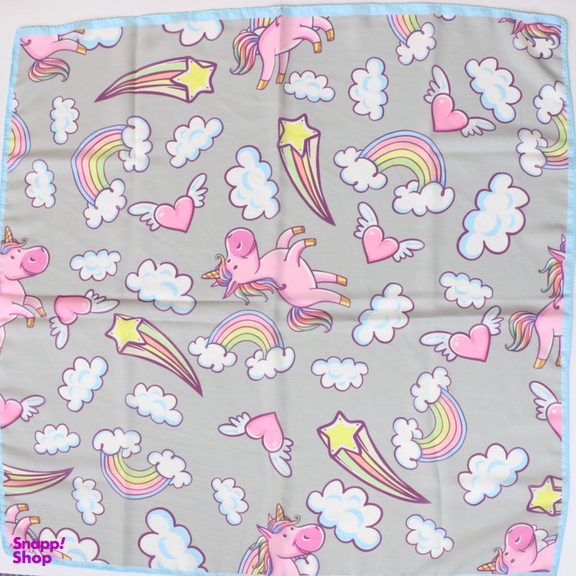 دستمال سر و گردن دخترانه مدل نخ پنبه طرح یونیکورن کد 1045