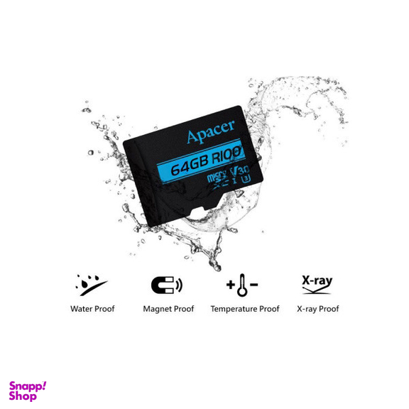 کارت حافظه microSDXC اپیسر مدل V30 A1 کلاس 10 استاندارد UHS-I U3 سرعت 100MBps ظرفیت 64 گیگابایت به همراه آداپتور SD