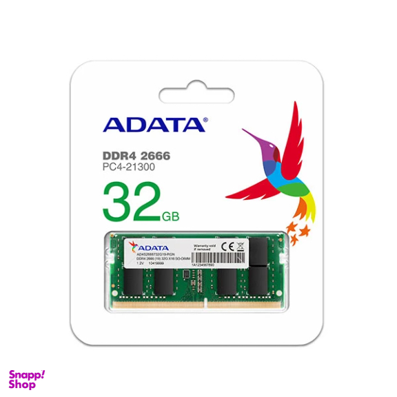 رم لپ تاپ DDR4 تک کاناله 2666 مگاهرتز CL19 ای دیتا مدل Premier ظرفیت 32 گیگابایت