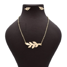 نیم ست طلا زنانه عیار 18 اپال گلد مدل برگ زیتون کد N0124