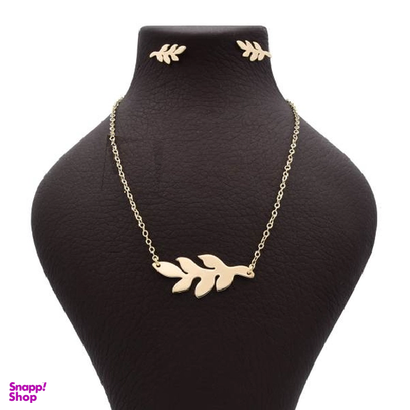 نیم ست طلا زنانه عیار 18 اپال گلد مدل برگ زیتون کد N0124