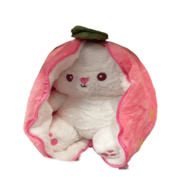 عروسک پولیشی مدل خرگوش سورپرایزی توت فرنگی سایز 25 سانتی متر