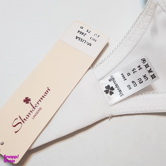 ست شورت و سوتین زنانه شاندرمن مدل فنردار گیپور گلدار کد 5080-2464-03 رنگ سفید