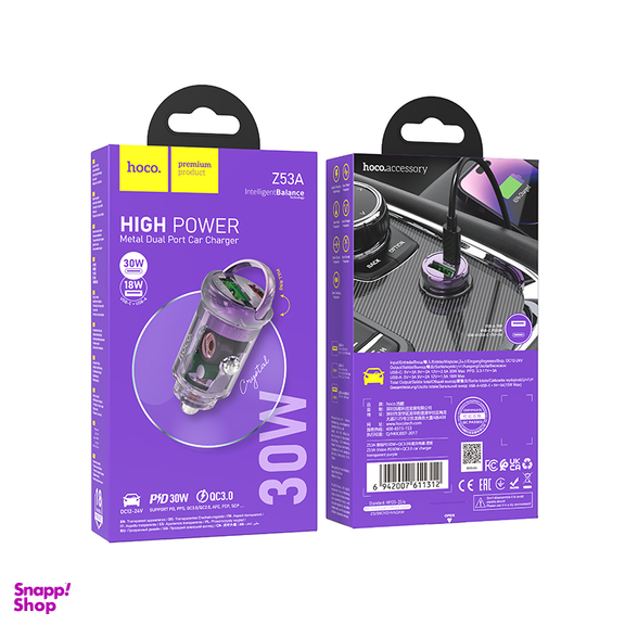 شارژر فندکی 30 وات هوکو مدل Z53A USB