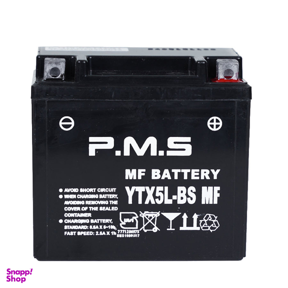 باتری موتورسیکلت پی ام اس مدل 5 آمپر ytx5l-bs mf مناسب کلیک و وگو