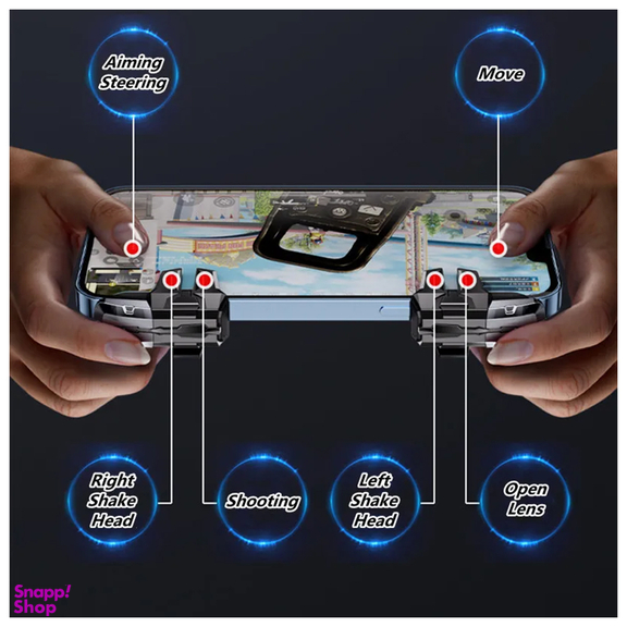 دسته بازی شش انگشتی گوشی موبایل مدل M01 مناسب PUBG و Call of Duty