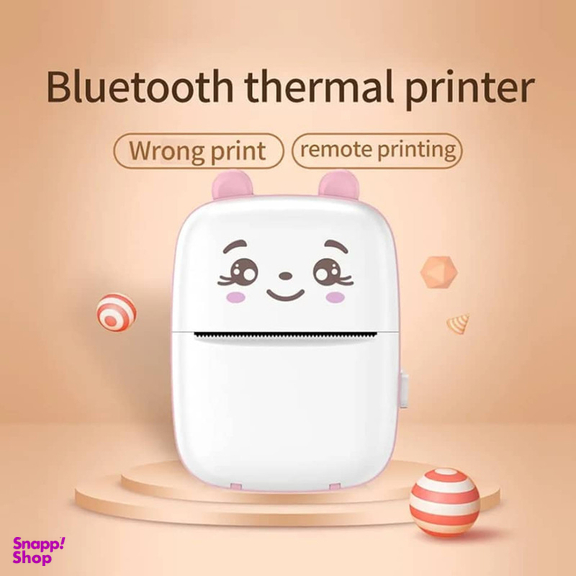 پرینتر لیبل زن ناب سل مدل پرتابل شارژی کد PI-NAAB002 به همراه سه عدد رول کاغذی