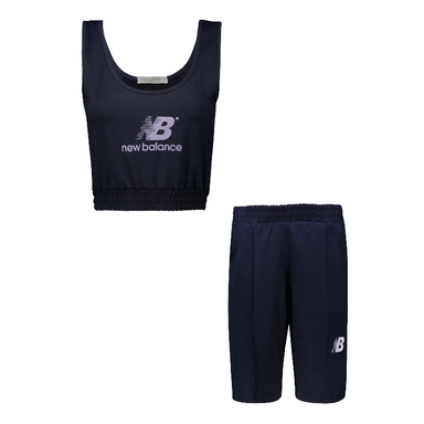 ست نیم‌ تنه و شلوارک زنانه لوینت طرح NB کد 6356 رنگ سرمه‌ ای