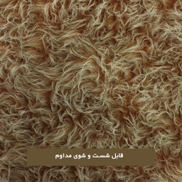 فرش ماشینی شاران هوم طرح خز پرز بلند فانتزی مدل اسفنج دار زمینه نسکافه ای