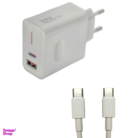 شارژر دیواری ترانیو مدل EU6 TC به همراه کابل Type-C